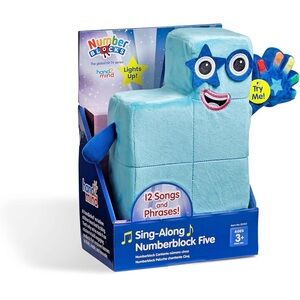 Hand2mind Sing-Along Numberblocks Five Plush, 12 Songs & Sounds from the TV Show